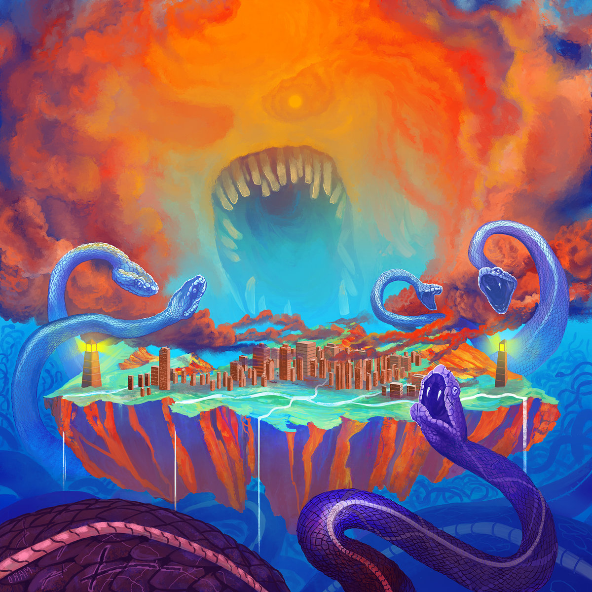 1200x1200 Flat Earth Blues Truthseeker Music - Flat Earth Painting