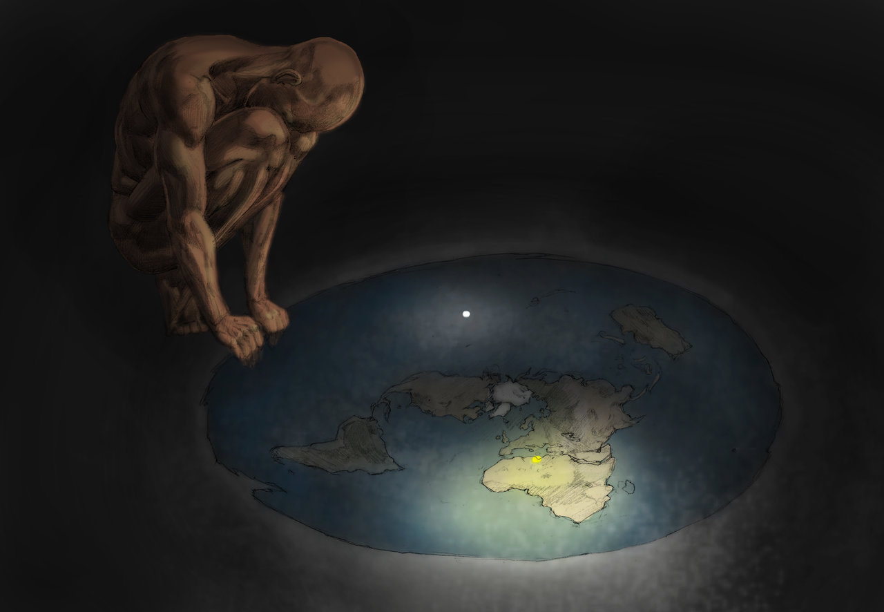 1280x886 Flat Earth By Borispeci - Flat Earth Painting