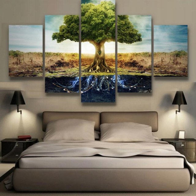640x640 New 5 Piecesset Canvas There Are No Forests On Flat Earth Wake Up - Flat Earth Painting
