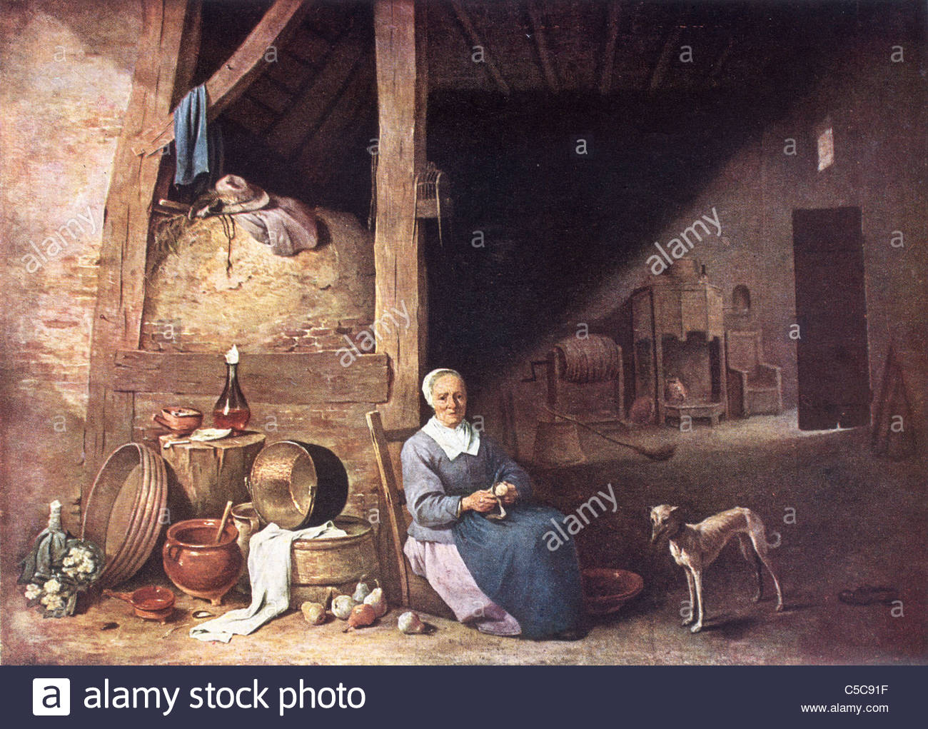 1300x1021 Painting By David Teniers The Younger, Late Flemish School An Old - Flemish School Of Painting