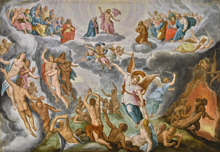 900x621 The Last Judgement Painting By Flemish School - Flemish School Of Painting