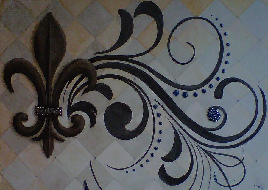 900x640 Fleur De Lis Painting By Robin Sagulla - Fleur De Lis Painting