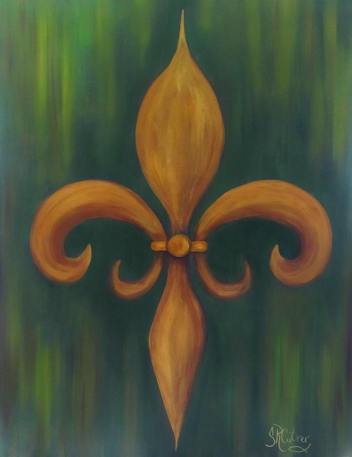 692x900 Fleur De Lis Painting By Sandra Reeves - Fleur De Lis Painting