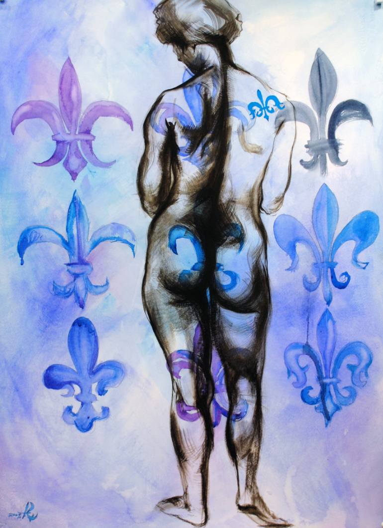770x1060 Saatchi Art Lady Fleur De Lis Painting By Gregory Radionov - Fleur De Lis Painting