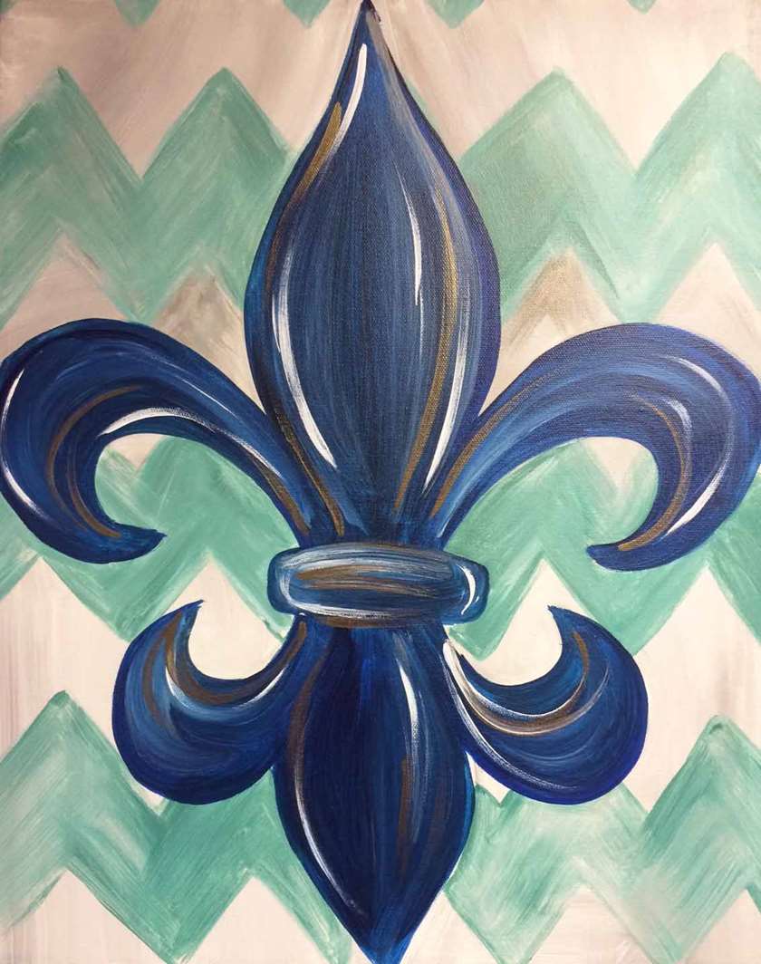 840x1064 Chevron Fleur De Lis - Fleur De Lis Painting