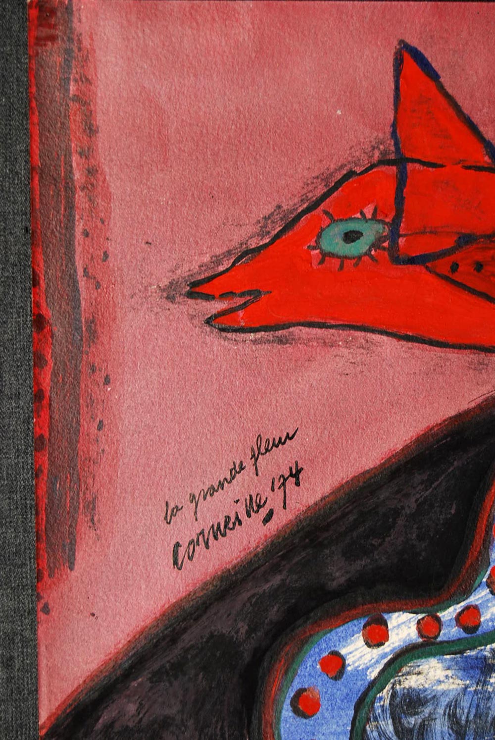 1000x1494 Guillaume Corneille Le Gran Fleur, 1974 Painting Gouache - Fleur Painting