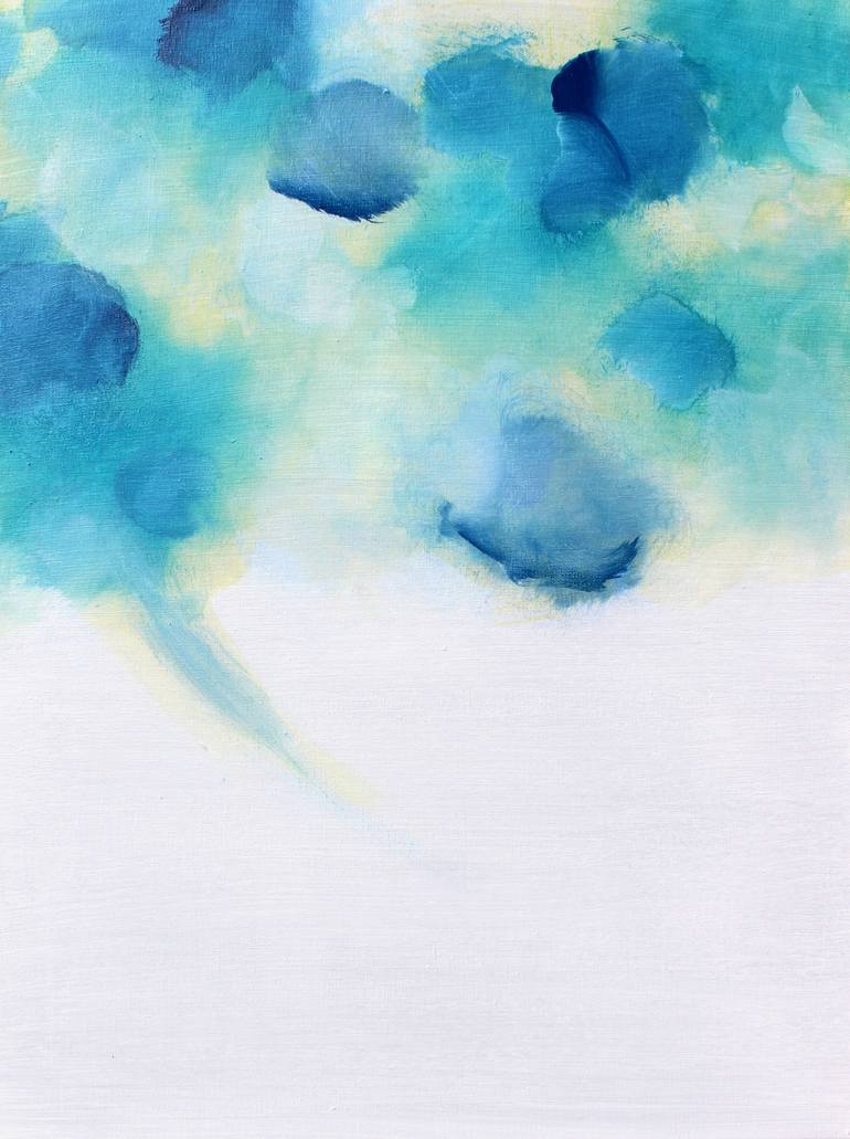 770x1031 Saatchi Art Expressives Blue Fleur Painting By Kr Moehr - Fleur Painting