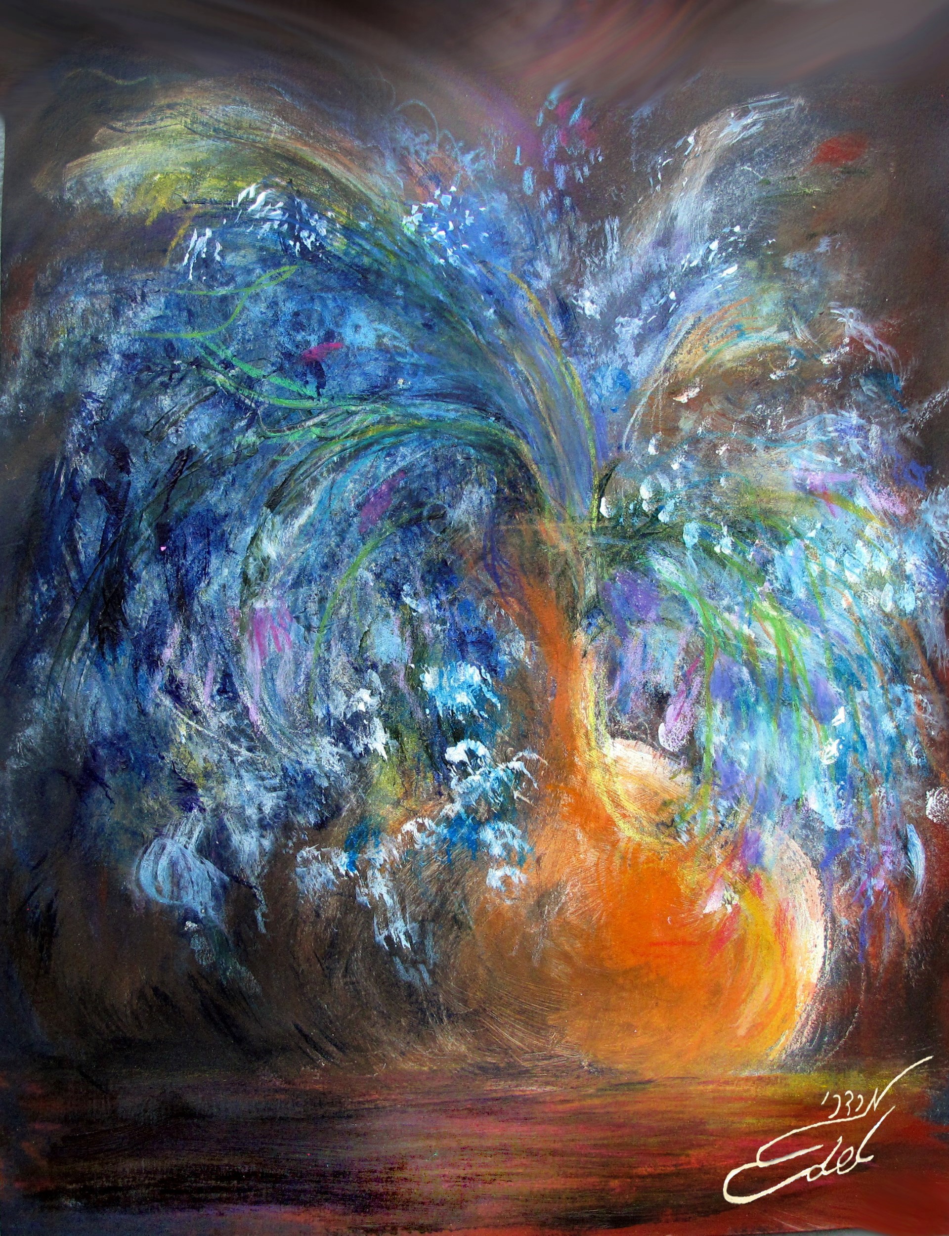 1920x2500 Fleur Blue Mimosa - Fleur Painting