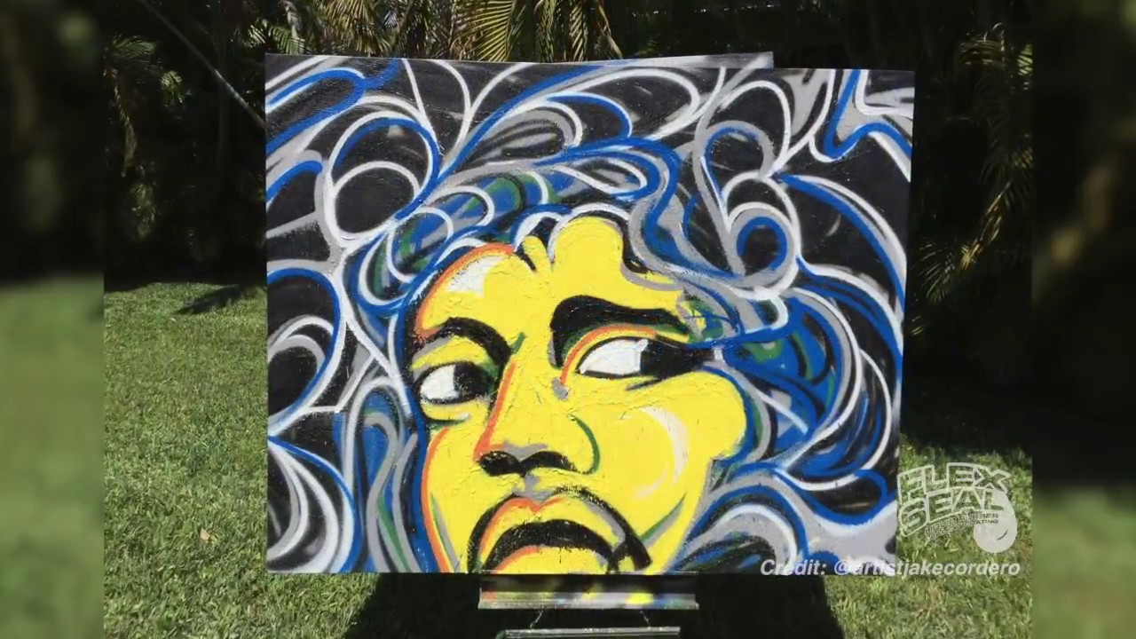1280x720 Jimi Hendrix Painting Flex - Flex Painting