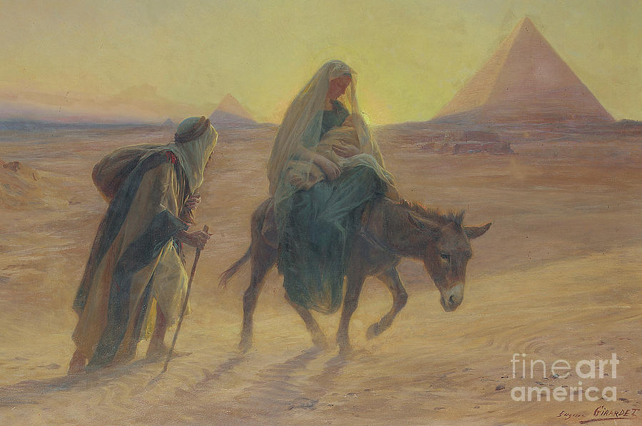 900x598 The Flight Into Egypt Painting By Eugene Alexis Girardet - Flight Into Egypt Painting