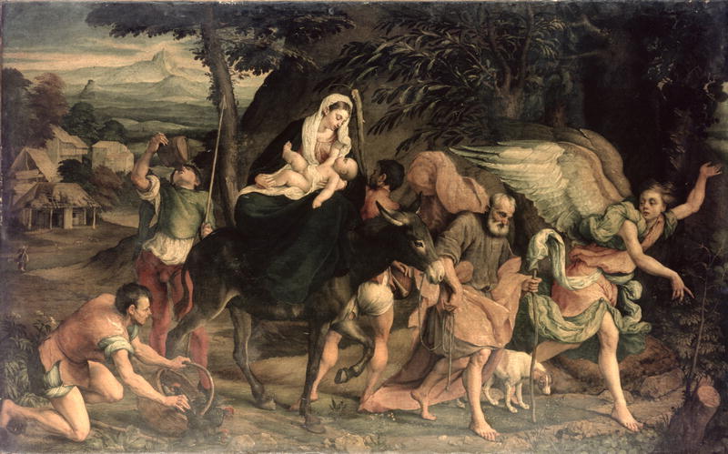800x499 The Flight Into Egypt Painting Jacopo Bassano Oil Paintings - Flight Into Egypt Painting