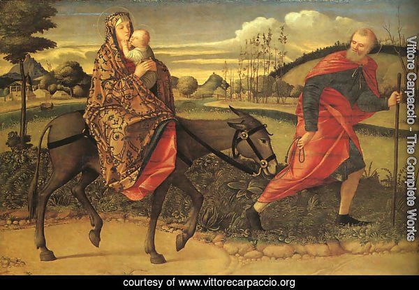 600x415 Vittore Carpaccio - Flight Into Egypt Painting