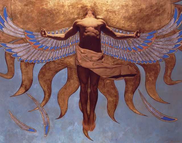 640x504 Artwork By Gabriel Picart - Flight Of Icarus Painting