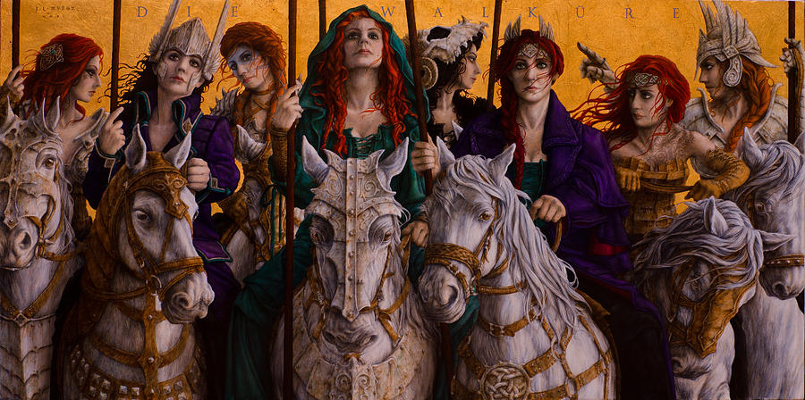 900x448 Ride Of The Valkyries Painting By Jose Luis Munoz Luque - Flight Of The Valkyries Painting