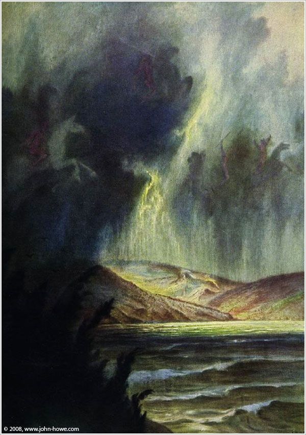 600x852 Hermann Hendrich - Flight Of The Valkyries Painting