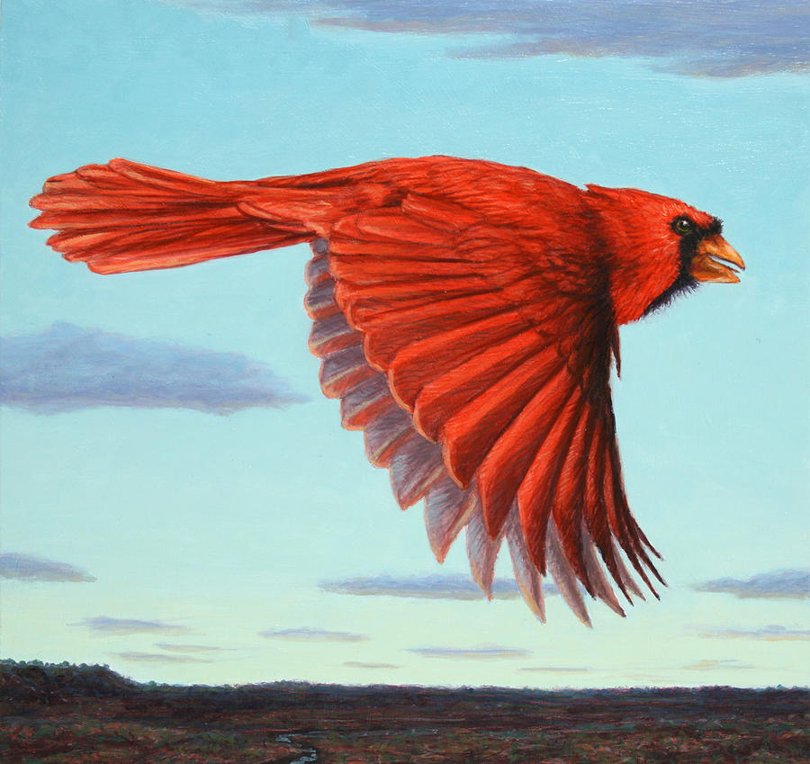 900x849 In Flight Painting By James W Johnson - Flight Painting