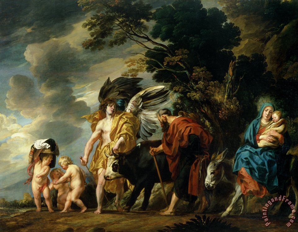 960x749 Jacob Jordaens The Flight Into Egypt Painting - Flight Painting