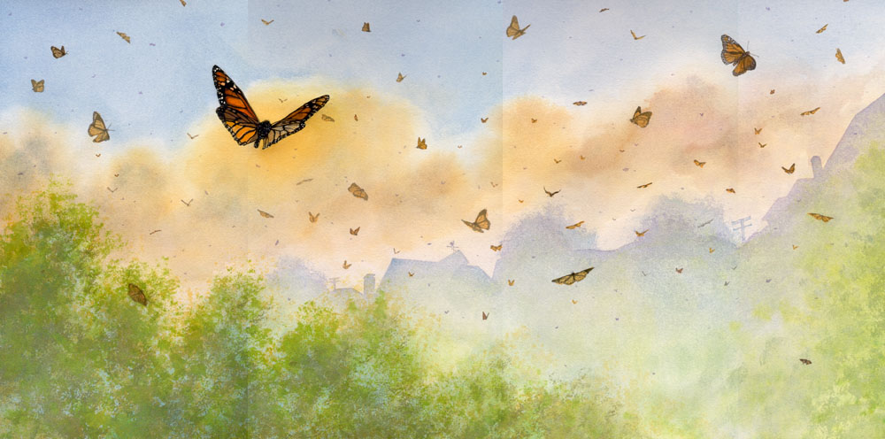 1000x496 John Clapp's The Prince Of Butterflies First Flight Painting - Flight Painting