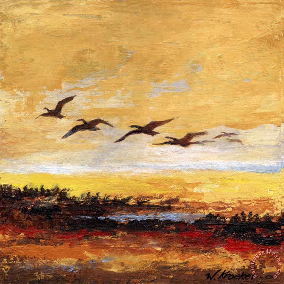 960x960 Wendy Kroeker Canada Geese In Flight 3 Painting - Flight Painting