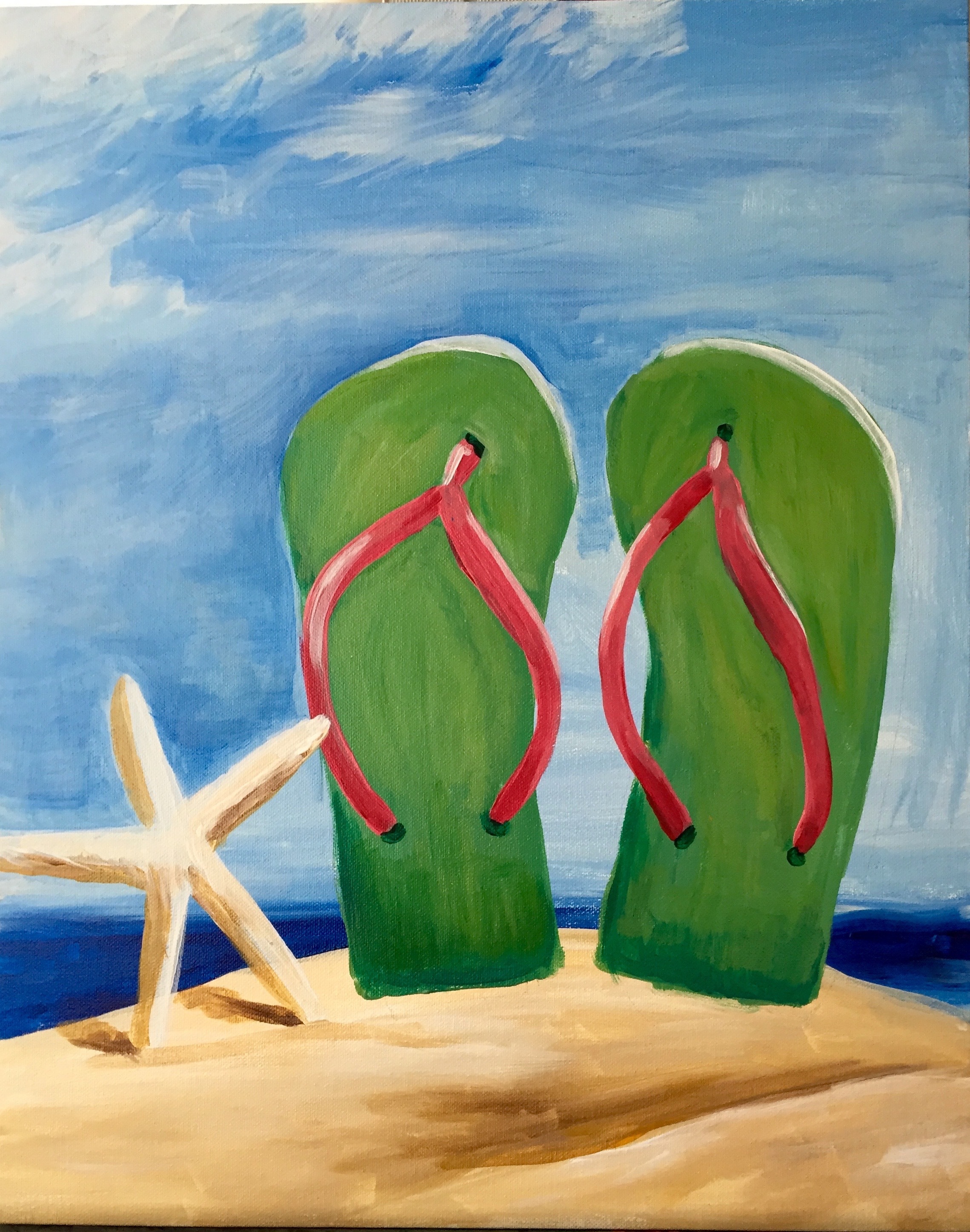 2279x2892 Flip Flops - Flip Flop Canvas Painting