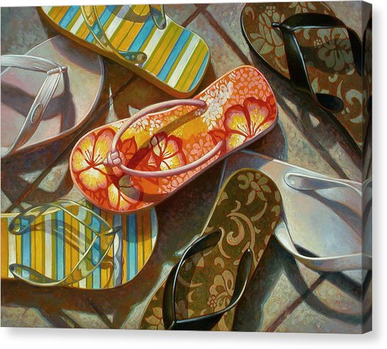 546x493 Flip Flops Canvas Prints Fine Art America - Flip Flop Canvas Painting