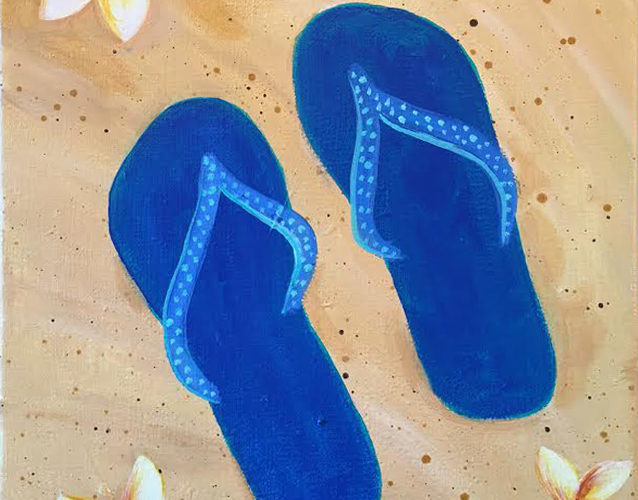 638x500 Flip Flops Canceled Tilted Canvas Paint Party - Flip Flop Canvas Painting