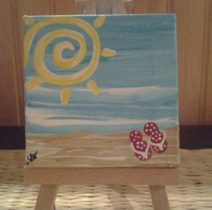 300x298 Kids Canvas Summer Fun Painting! The Red Wagon - Flip Flop Canvas Painting