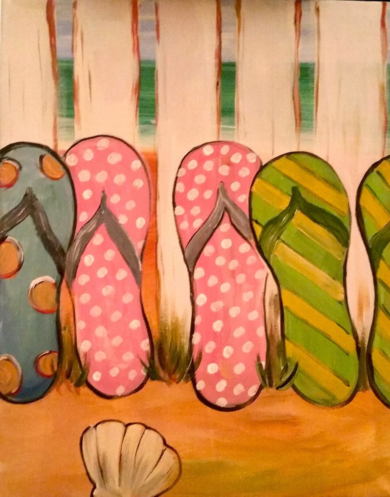 804x1024 Wine, Paint, Canvas Painting - Flip Flop Canvas Painting
