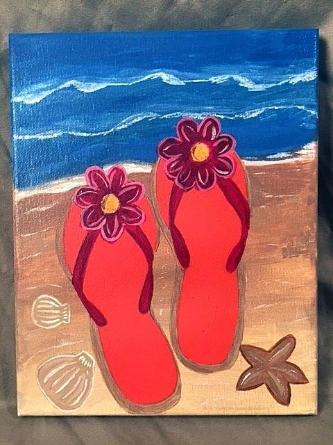 480x640 Tropical Canvas Paintings - Flip Flop Canvas Painting