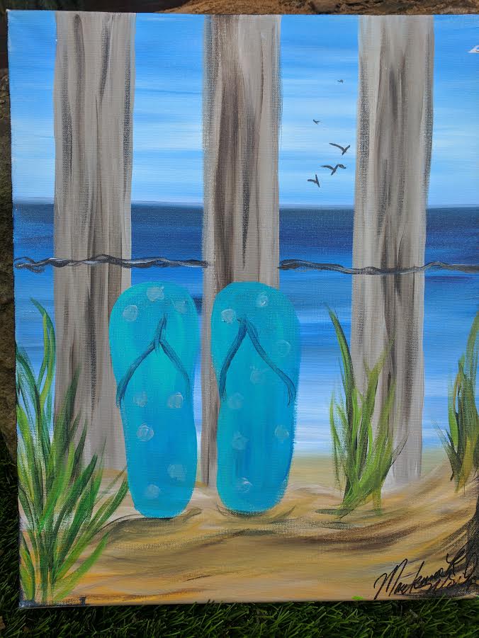 Flip Flop Canvas Painting at PaintingValley.com | Explore collection of ...