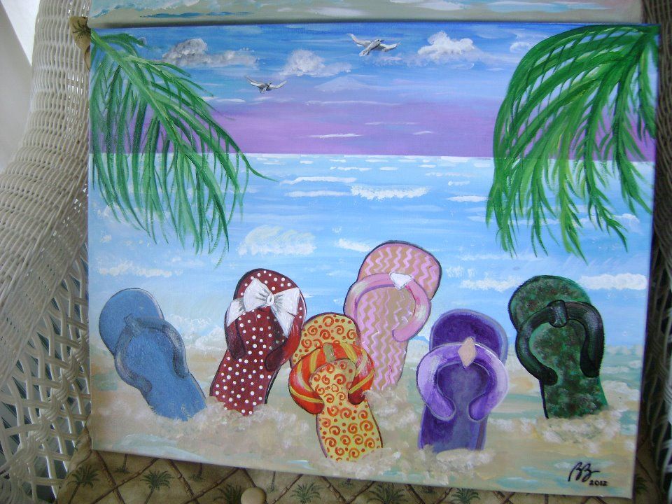 960x720 Flip Flops Painting Gotta Try Flipping, Paintings - Flip Flop Painting