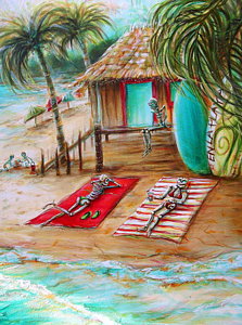 223x300 Flip Flops Paintings Fine Art America - Flip Flop Painting