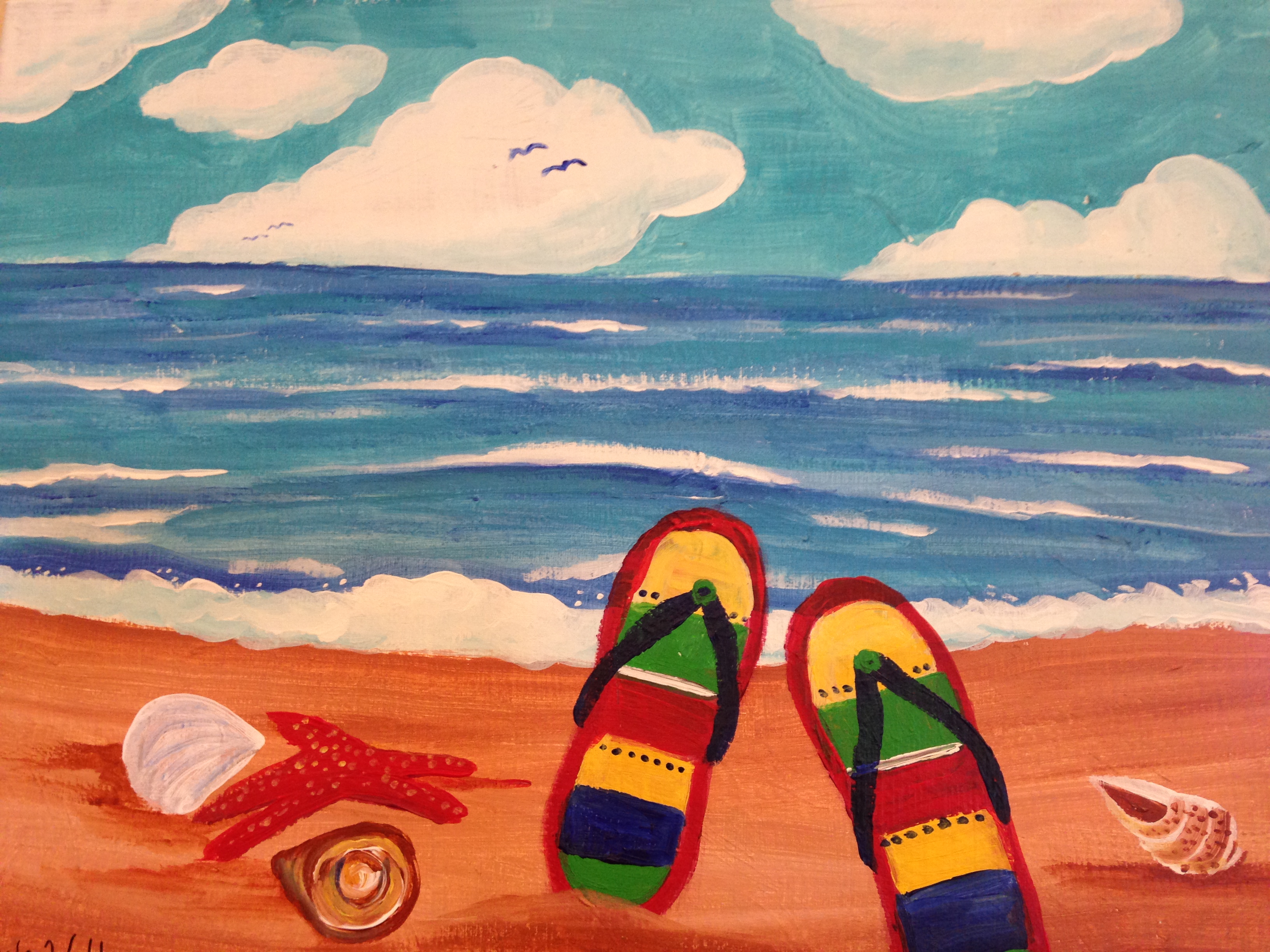 3264x2448 Paint Party Flip Flops The Artful Lawyer, A Fine Gallery Inc. - Flip Flop Painting