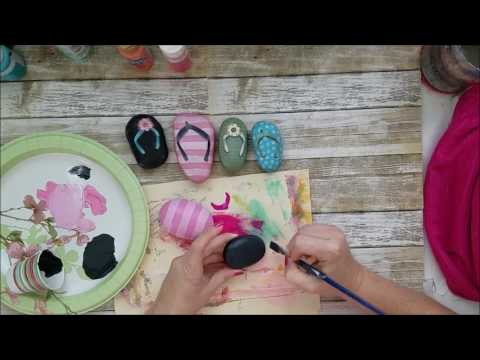 480x360 Painting Flip Flop Rocks For Flower Garden 2017 Part 1 Quick - Flip Flop Painting