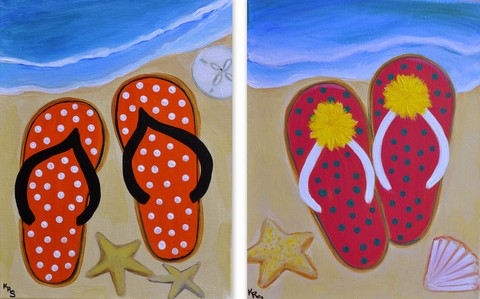 Flip Flop Painting at PaintingValley.com | Explore collection of Flip ...