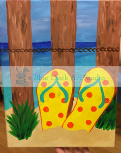 238x299 Flip Flop Party 20 Blue Duck Art Studio 2017 Blue Duck Art Studio - Flip Flop Painting