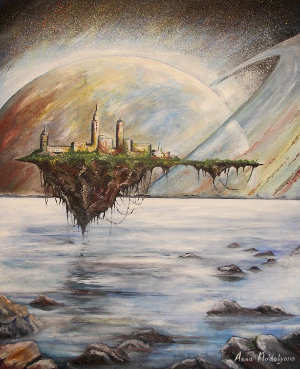 586x720 Floating Island - Floating Island Painting