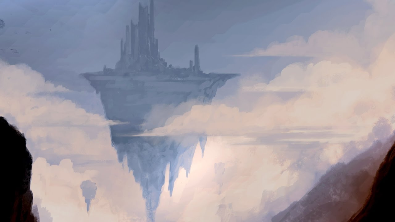 1280x720 Photoshop Speedpaint - Floating Island Painting