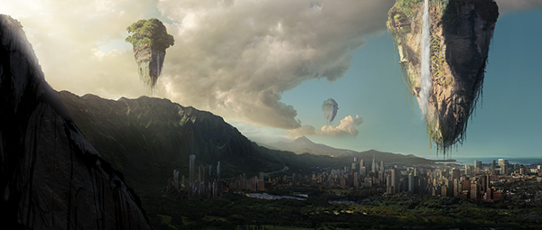 600x255 Dmp Floating Islands And City On Behance - Floating Island Painting