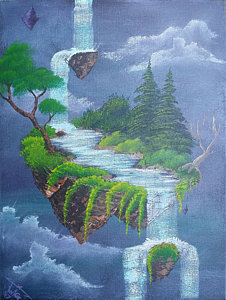 226x300 Floating Island Paintings - Floating Island Painting