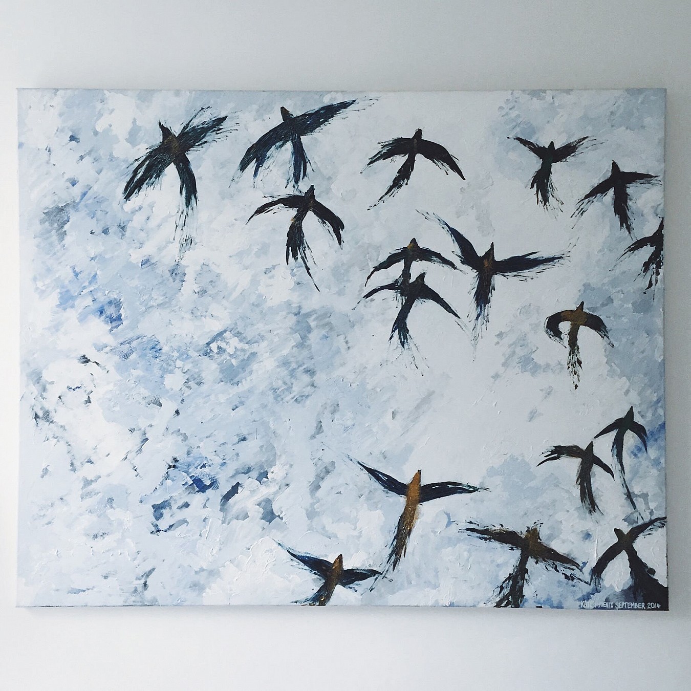 1350x1350 Inspiration Bird Paintings - Flock Of Birds Painting
