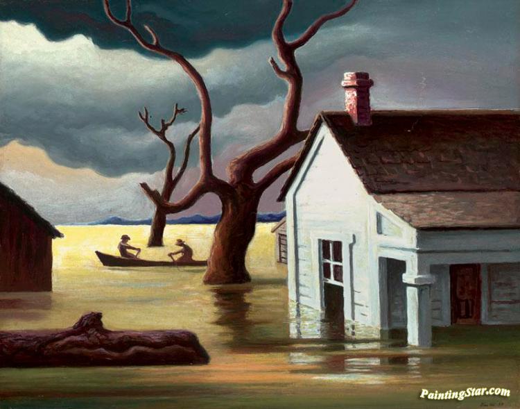 750x589 The Flood Artwork By Thomas Hart Benton Oil Painting Amp Art Prints - Flood Painting