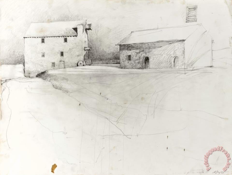 960x724 Andrew Wyeth Study For Flood Plain Painting - Flood Plain Painting