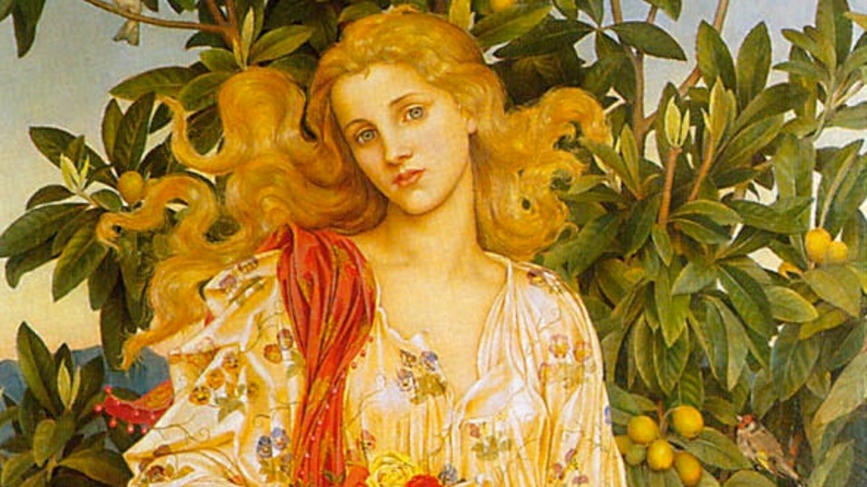 956x537 Flora By Evelyn De Morgan Women'N Art - Flora Painting