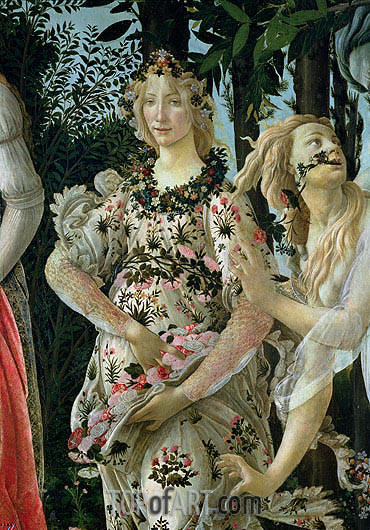 370x530 Detail Of Flora As The Hour Of Spring, From The Primavera - Flora Painting