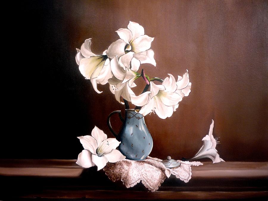 900x675 Floral Oil Painting Painting By Jesna Jamal - Floral Oil Painting