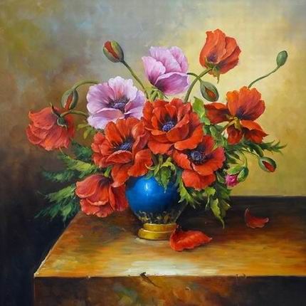 430x430 Floral Oil Paintings Images Paintings On China Tradition Red - Floral Oil Painting