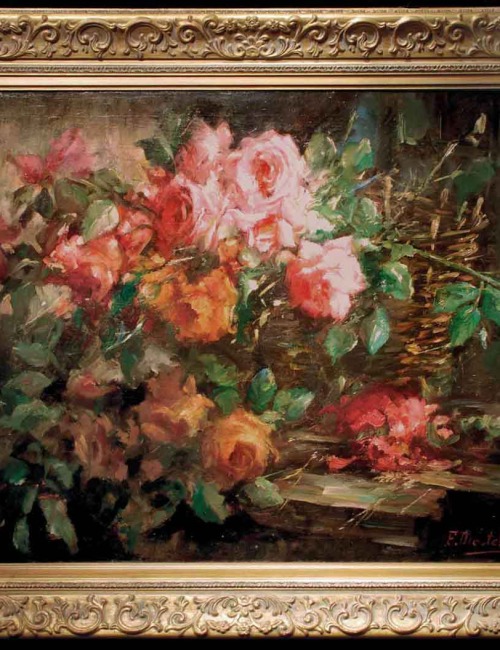 500x650 Floral Oil Painting Brian Curtis Antiques - Floral Oil Painting
