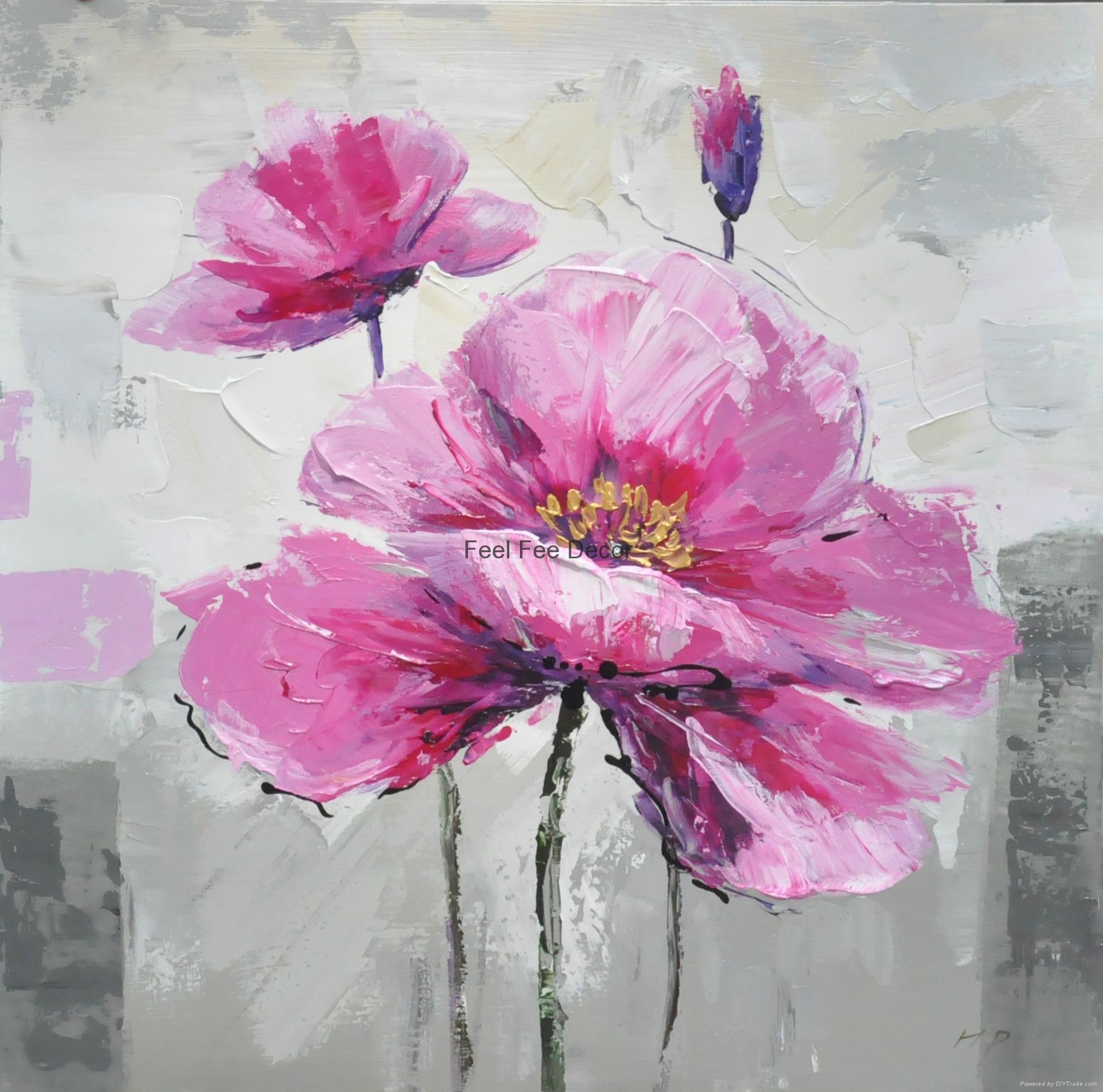 1782x1764 Modern Home Decorative Floral Oil Painting Picture On Canvas - Floral Oil Painting