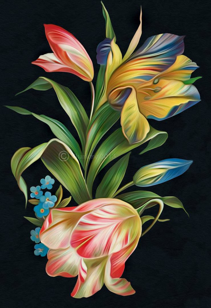 740x1080 Floral(Digital Painting) By Chamirra - Floral Painting